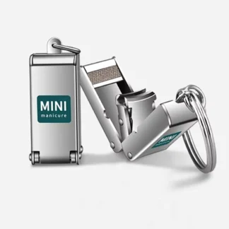 Mini cortaúñas de acero inoxidable con función de lima de uñas, cortaúñas plegable exquisito, herramientas de manicura portátiles con forma de equipaje
