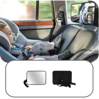 Espejo retrovisor para asiento trasero de coche de bebé, asiento ancho ajustable para niños, Monitor de espejo de seguridad para coche, reposacabezas, estilo Interior de coche de alta calidad