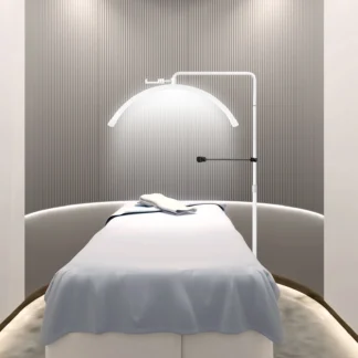 FOSOTO 45W Led luz de pestañas fotografía vídeo media luna anillo de luz con Clip de teléfono para tatuaje salón de belleza pestañas uñas