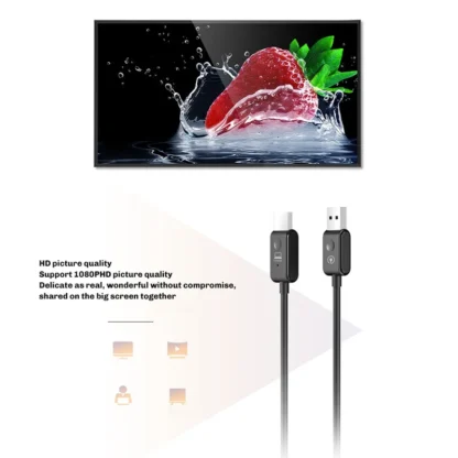 【ABUP】1080P-Kit receptor y transmisor de vídeo inalámbrico Compatible, rango de 50M, Plug & Play para TV, PC, Monitor de cámara