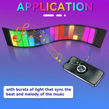 Publicidad enrollable, aplicación Bluetooth, Control USB de 5V, letrero LED para coche, animación programable para espectáculo de coches, Panel de luz de píxeles de matriz LED