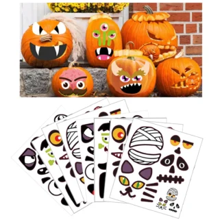 8 hojas de pegatinas bonitas de Halloween para suministros de fiesta, decoraciones, álbum de recortes, botellas de agua, calabaza para adolescentes
