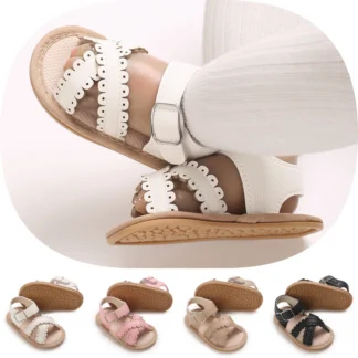 Sandalias de verano para bebé de 0 a 18M, zapatos de bebé con suela de goma antideslizante de PU, primer par de zapatos transpirables para caminar