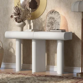 Mesa de entrada con consola sencilla y moderna, mesa de entrada para sofá estrecho contemporáneo de 47,6 pulgadas con cajones de almacenamiento para salas de estar en espacios pequeños