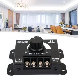 Atenuador de iluminación LED, regulador de voltaje de 30A, fuente de alimentación de DC-DC, regulador de tira LED ajustable de 12V-24V
