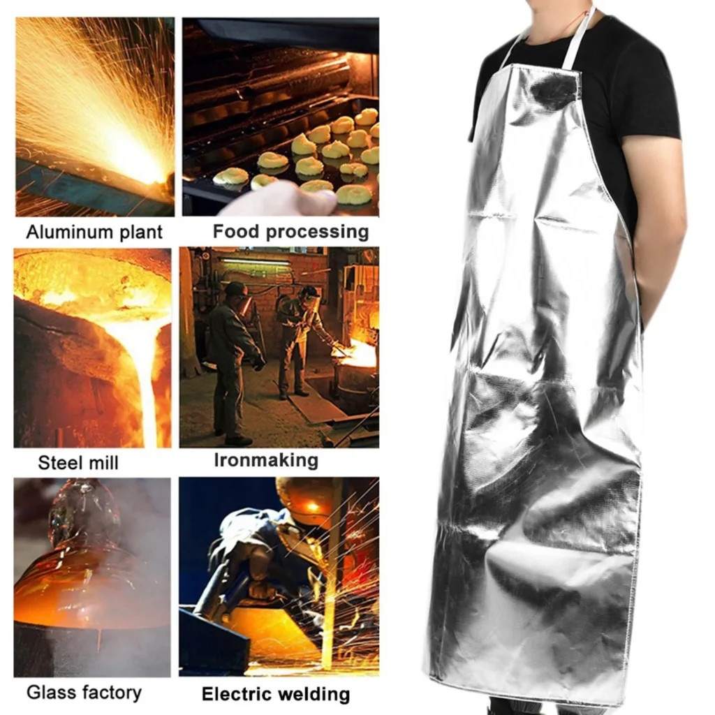 Delantal de aislamiento térmico de papel de aluminio, 1 piezas, 1000 °C, ropa protectora ignífuga, antiquemaduras