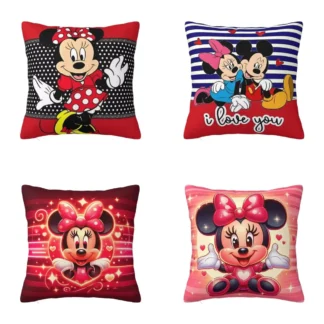 Funda de almohada navideña de Minnie Mouse en lunares, funda de almohada cuadrada, funda de cojín, fundas de almohada Retro para decoración del hogar y sofá