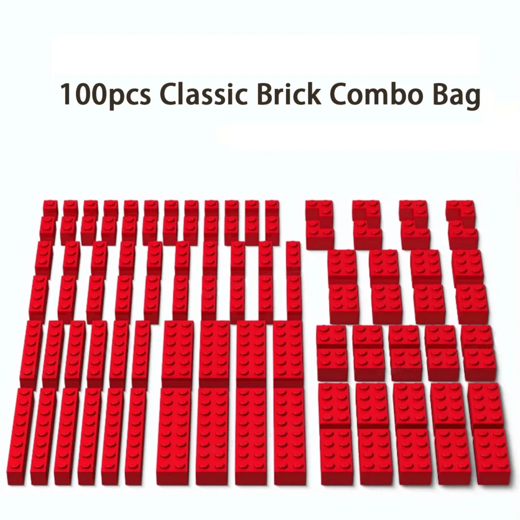 MOC 100 Uds. Bloques de construcción a granel, ladrillos creativos de formas mixtas, ladrillos clásicos, ladrillos de construcción de colores aleatorios, regalo de cumpleaños