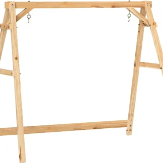 Marco de columpio para porche de 770 libras, soporte de columpio de madera con marco en A resistente con barras reforzadas, solo soporte para silla colgante independiente