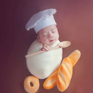 Sombrero de bebé para fotografía de recién nacido, Mini sombrero de Chef, traje de utensilios de cocina y electrodomésticos, accesorios de fotografía de tema infantil