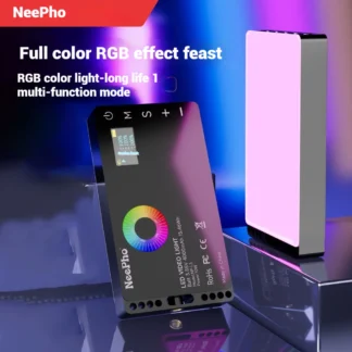 Neepho RGB Luz de teléfono Mini portátil de bolsillo fotografía iluminación de vídeo para transmisión en vivo fotografía luz de ambiente para creadores de contenido