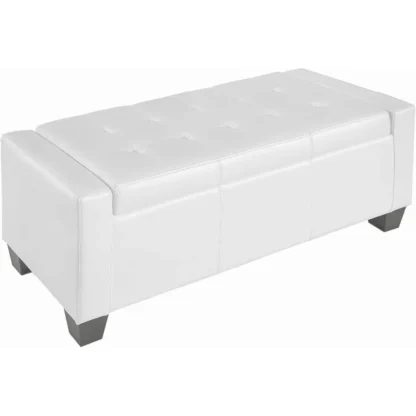 Puf otomano de almacenamiento grande de 51", banco de almacenamiento de piel sintética capitoné para sala de estar, entrada o dormitorio