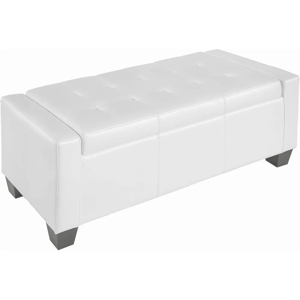 Puf otomano de almacenamiento grande de 51", banco de almacenamiento de piel sintética capitoné para sala de estar, entrada o dormitorio