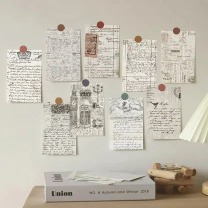 10 tarjetas retro con letras en inglés para pared interior y escritorio, postales de decoración de ambiente artístico