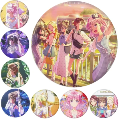 58mm Anime Maebashi Witches Akagi Yuina Cosplay disfraz insignia Pin SPTE hojalata broche Prop regalo de Navidad