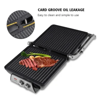 Máquina eléctrica para hacer sándwiches, máquina para carne de Panini, 2000W, pequeña barbacoa, parrilla de salchichas, cocina, hamburguesa doméstica, tostadas, máquinas de desayuno