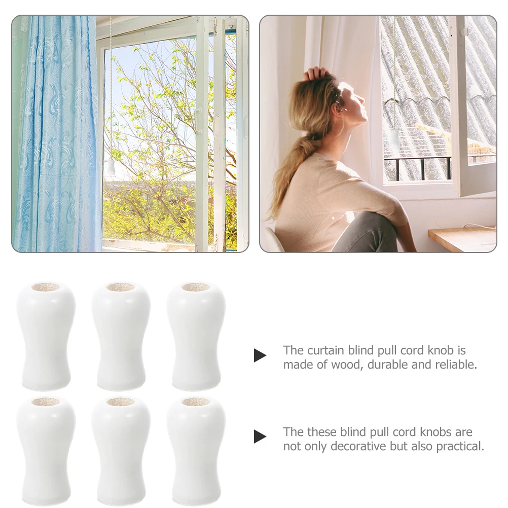 Accesorios para cortinas, cordón colgante de madera, borlas para persianas, tirador de ventana, Vintage, 6 uds.