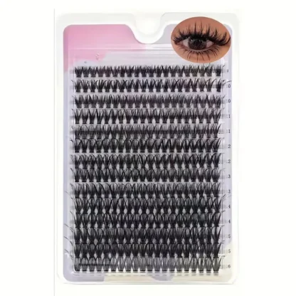 280 Uds grupos de pestañas individuales mezcla de pestañas D Curl Cluster pestañas 9-16MM volumen pestañas postizas Wispy DIY en casa
