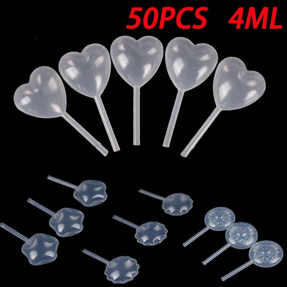 50 Uds. Transparent en forma de corazón apretar 4ml aceites de transferencia pipetas líquidas cuentagotas