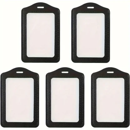 Portatarjetas de identificación de 5 uds., tarjeta de comida, reunión de oficina, pase de trabajo, tarjetero de autobús, adecuado para empleados, estudiantes, oficina
