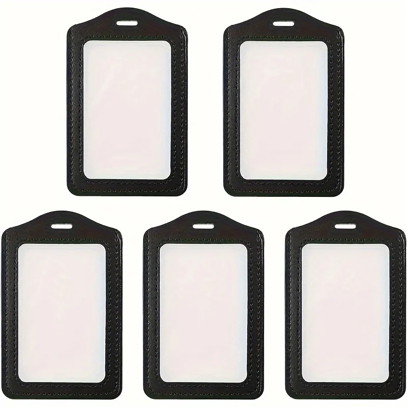 Portatarjetas de identificación de 5 uds., tarjeta de comida, reunión de oficina, pase de trabajo, tarjetero de autobús, adecuado para empleados, estudiantes, oficina