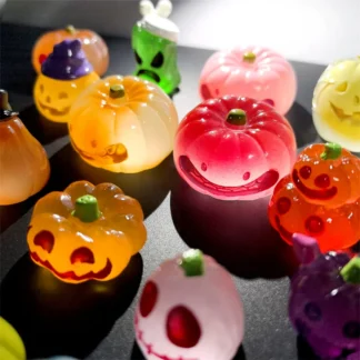 Miniaturas de calabaza de demonio luminoso, decoración del hogar de Halloween, figuritas decorativas de escritorio de fiesta de calabaza emocionantes que brillan en la oscuridad