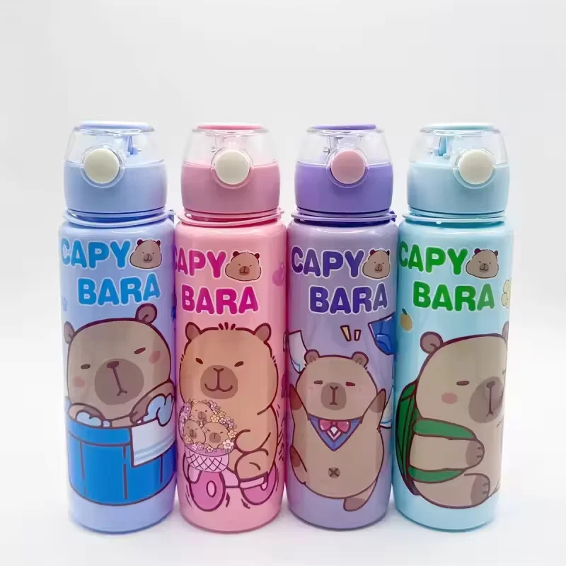 Botella de agua a prueba de fugas de 700 ml Botella de agua de oso atractiva visual con correa de transporte - Portátil para deportes y fitness Sin BPA