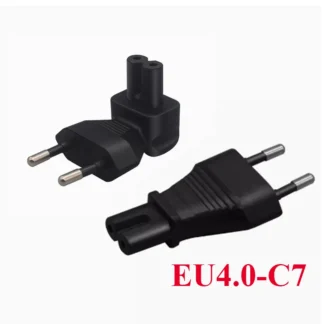 Adaptador de enchufe de 2 pines a C7, convertidor de enchufe de 250 MM, codo recto de 4,0 V, 2,5a/10A, Rusia, Corea, UE, Audio, pantalla de TV