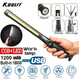 Linterna COB multifuncional con luces LED de trabajo recargables por USB magnéticas, linternas de reparación de automóviles de emergencia con atenuación continua