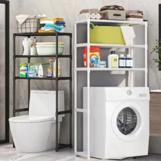 Estante de almacenamiento para el baño, soporte para ahorro de espacio, estantes de almacenamiento para inodoro tipo suelo multifuncional, estante para lavadora multicapa