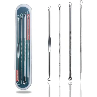 4 Uds removedor de espinillas aguja de acné limpieza Facial Extractor de acné eliminar espinillas poros Herramientas de limpieza