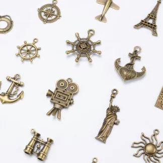 Accesorio de cuaderno de cuero genuino, abalorio de Metal, colgante de gota creativo Vintage, marcapáginas, decoración, diario