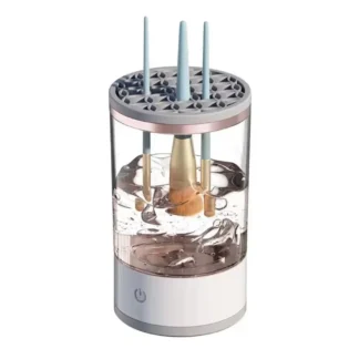 Limpiador de brochas de maquillaje eléctrico, limpiador de brochas cosméticas, limpiador de brochas de maquillaje eléctrico mejorado con cepillo CleanMat, rotación automática