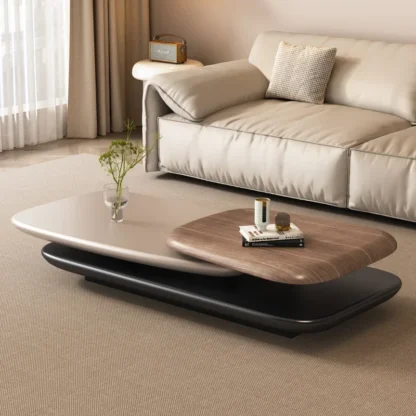 Mesa para café de sala de estar moderna, Mesa auxiliar Irregular de lujo de diseño extensible, Mesa nórdica ajustable, muebles de salón Centro