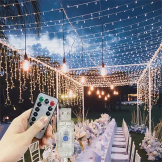Guirnalda de luces LED de 8 modos para fiesta, boda, 3/4/6M, luz de jardín al aire libre, decoración navideña, cortina de luz USB, decoración de ventana del hogar