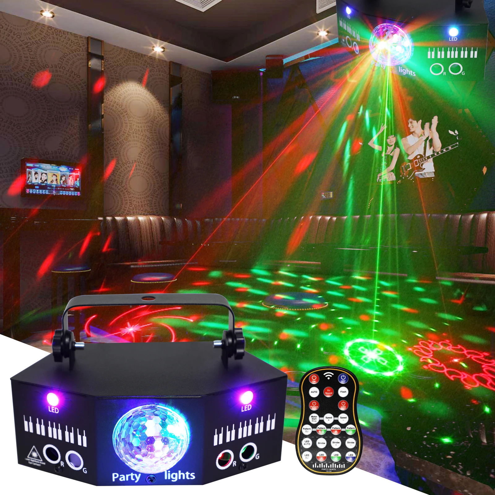 HCWE Luces LED de escenario Discoteca DMX512 Pista de baile interior activada por sonido para fiesta, cumpleaños, celebraciones navideñas, iluminación navideña