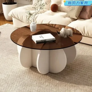Mesa de centro de nuevo estilo, luz moderna de lujo para sala de estar, hogar, pequeño apartamento, redondo, Internet, celebridad, balcón minimalista
