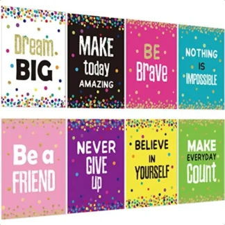 Chivao 8 carteles motivacionales de regreso a la escuela para aula, decoración de tablón de anuncios de Mindset de crecimiento de 10x13 con Quo inspirador