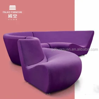 Sofá de sala curvado en forma de S para el espacio público, conjunto de sofá seccional reclinable, muebles de oficina modernos