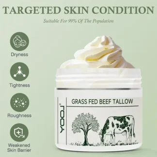 50ml Tallow crema hidratante facial pasta Tallow de ternera para el cuidado de la piel crema para el cuello miel salvaje cara y cuerpo batido hidratante toda la piel