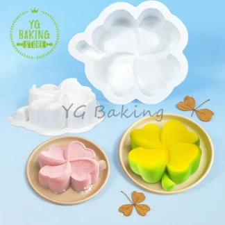 Dorica-Molde individual 3D con diseño de trébol de cuatro hojas, pudín, molde para Mousse de silicona, bricolaje, postre, Chocolate, herramientas de decoración de pasteles, utensilios para hornear