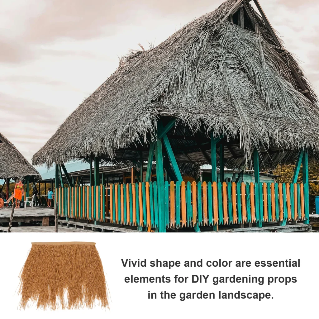 Cobertura de paja Artificial, simulación de paja sintética, techo de césped decorativo para jardín, amarillo, 47x50, fácil instalación, muebles de exterior DIY