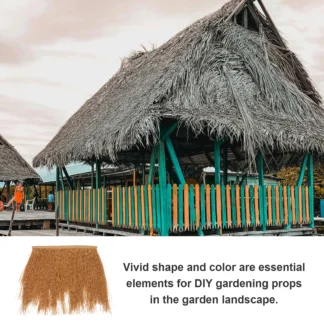 Cobertura de paja Artificial, simulación de paja sintética, techo de césped decorativo para jardín, amarillo, 47x50, fácil instalación, muebles de exterior DIY