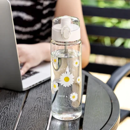 Taza portátil simple Internet - famosa taza para deportes al aire libre Taza para parejas con temática de margaritas Resistente al calor