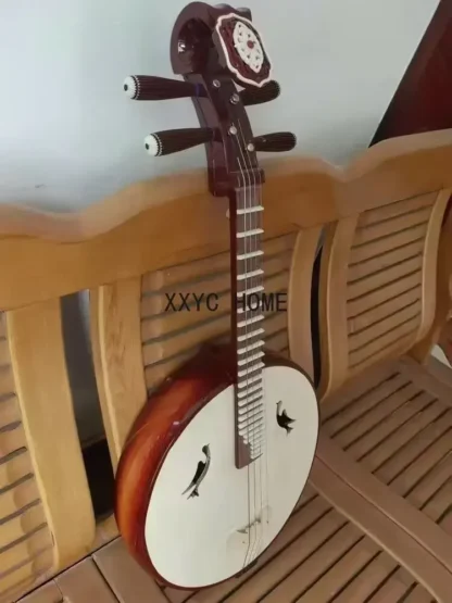 Zhongruan Pipa Lute chino hecho a mano palisandro étnico tradicional Ruyi cabeza diseño 4 cuerdas instrumento Musical con estuche rígido