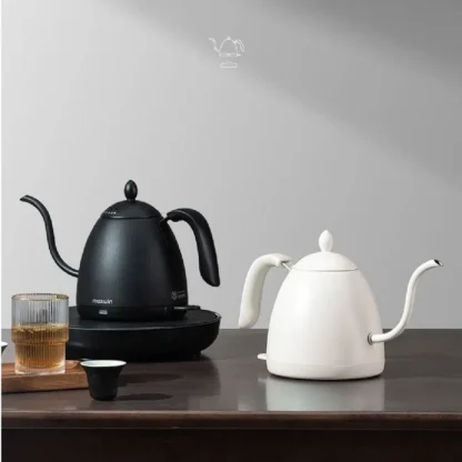 Hervidor eléctrico de acero inoxidable 304, tetera rápida con cuello de cisne, hervidor de café con apagado automático, bote de agua hirviendo de 600ml