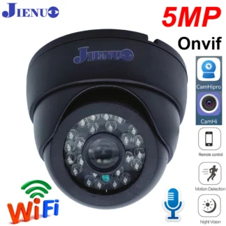 Cámara IP Wifi de 5MP y 1080P, domo para interiores, vigilancia de seguridad Cctv, visión nocturna, vídeo infrarrojo, cámara inalámbrica para el hogar, Onvif CamHipro