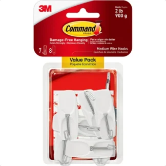 Ganchos de palanca de alambre medio, ganchos de pared para colgar sin daños con tiras adhesivas, sin herramientas, ganchos de pared para colgar Ite organizativo