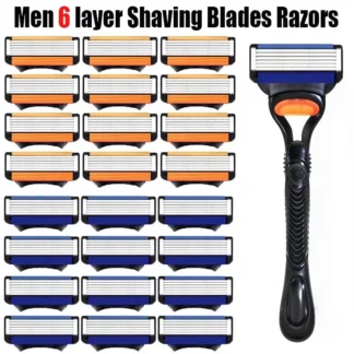 Maquinilla de afeitar Fusion Pro Power para hombre, peine de 4-25 piezas, recortadora de pelo y barba, 6 capas, repuestos de cuchillas