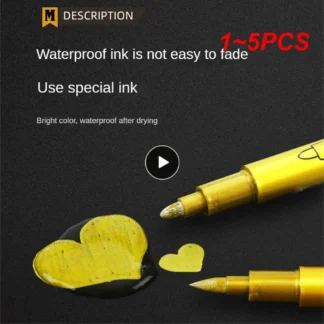 Juego de rotuladores metálicos de 1 a 5 piezas, marcadores de arte permanente para ilustración de artista, manualidades, tela para álbum de recortes